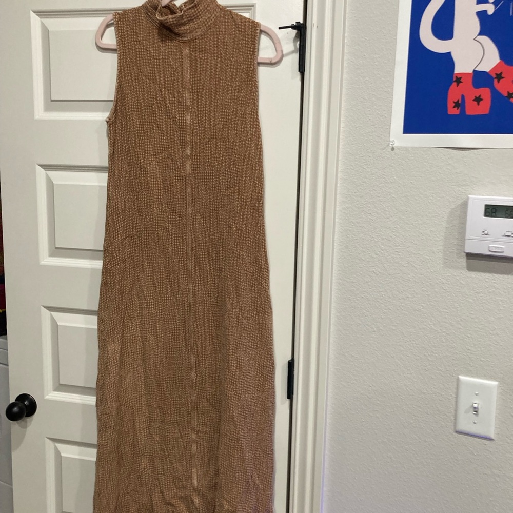Sleeveless Brown Maxi Dress